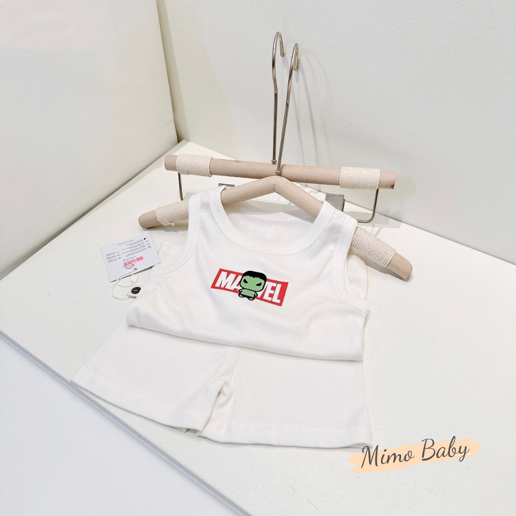 Bộ quần áo ba lỗ tăm lạnh in hình các siêu anh hùng cho bé QA99 Mimo Baby