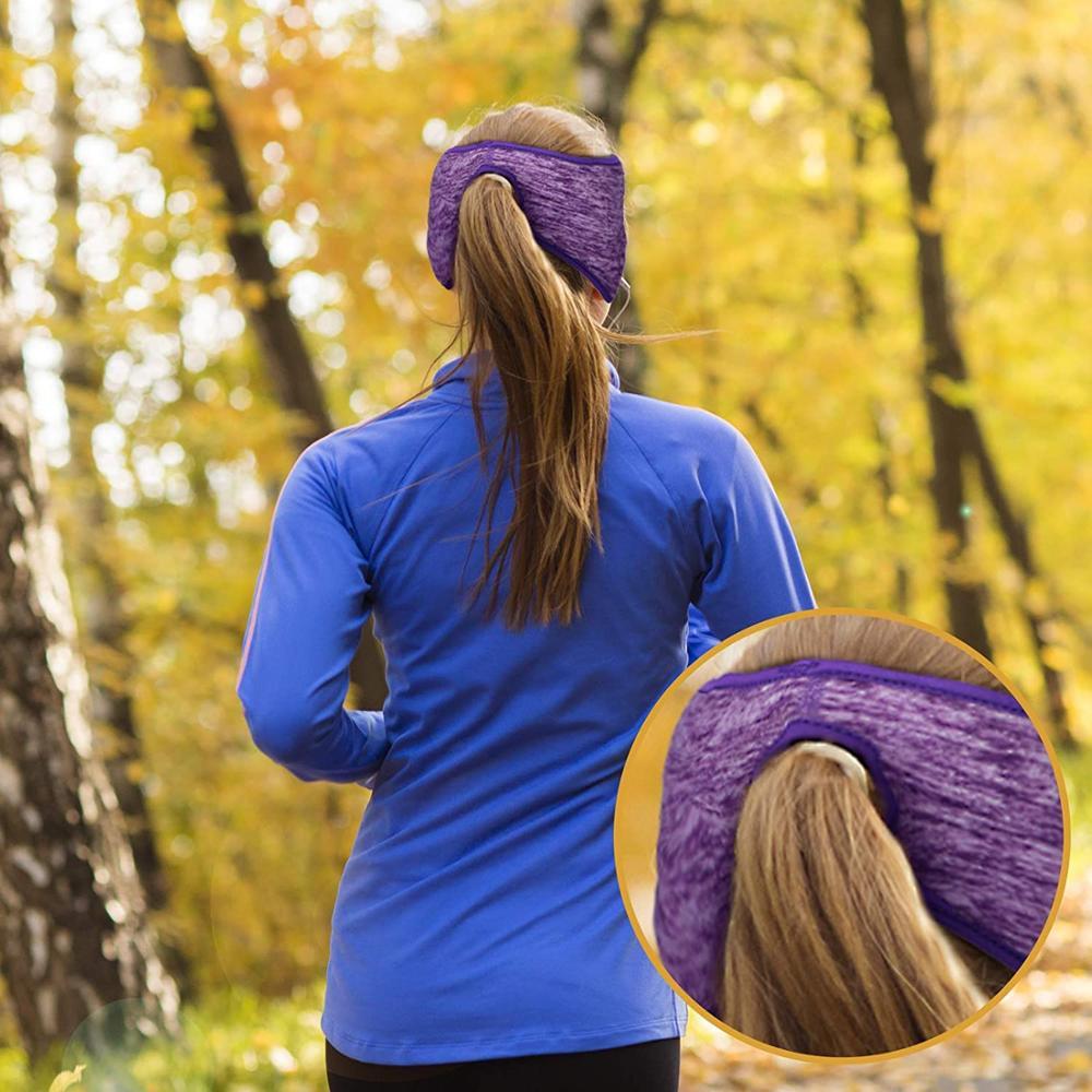Phụ nữ yoga thể thao dây đeo dây buộc tóc đuôi ngựa chạy bộ lông cừu mùa đông che phủ tai nữ ấm tay ngoài trời Color: A wine red