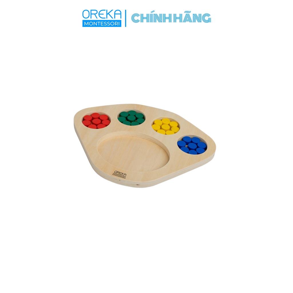 Đồ chơi trẻ em Oreka Montessori Khay phân loại Các hạt màu - 0243600