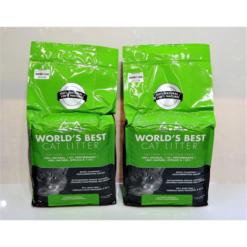 Cát vệ sinh, CÁT VỆ SINH HỮU CƠ CHO MÈO - WORLD'S BEST ORIGINAL UNSCENTED, cát vệ sinh hữu cơ - Bịch 3,18kg