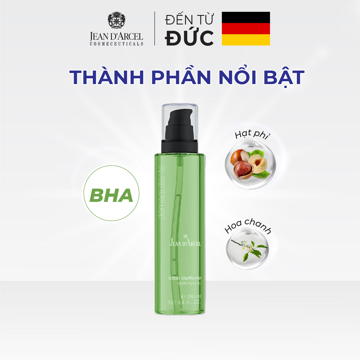 Combo cho da dầu mụn - Sữa rửa mặt và nước hoa hồng cho da dầu mụn Jean d'Arcel