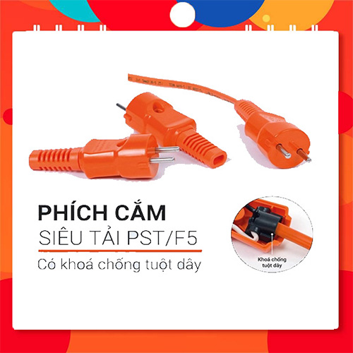 Phích Cắm Siêu Tải 20A LiOA - Có Khóa Chống Tuột Dây PST/F5