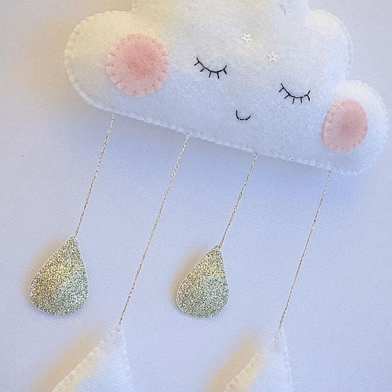 Ins Bắc Âu Sky Series Đám Mây Tường Treo Lều Treo Tường Nụ Cười Raindrop Mây Chăn Ga Gối Nữ Trang Trí Phòng