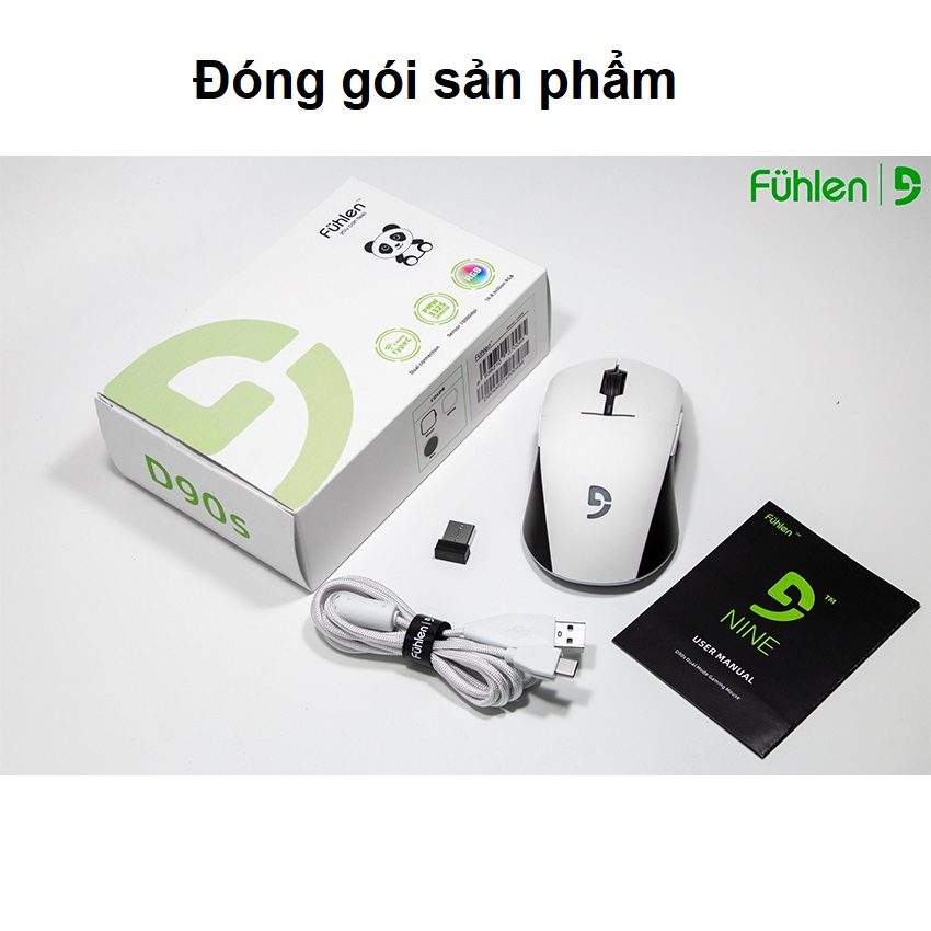 Chuột Không Dây Gaming Pin Sạc Fuhlen D90S Panda - Hàng Chính Hãng