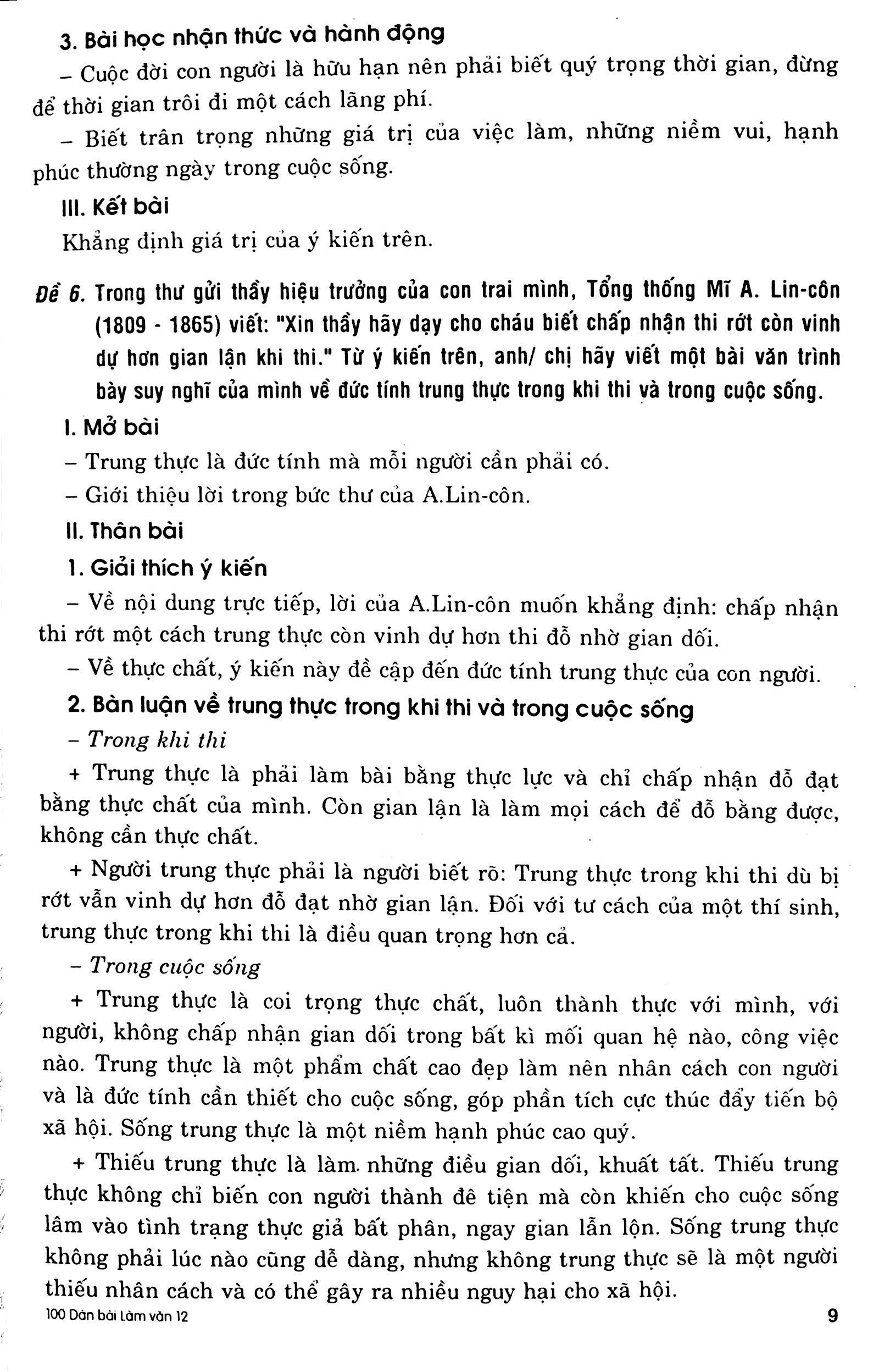 100 Dàn Bài Chi Tiết Làm Văn Lớp 12