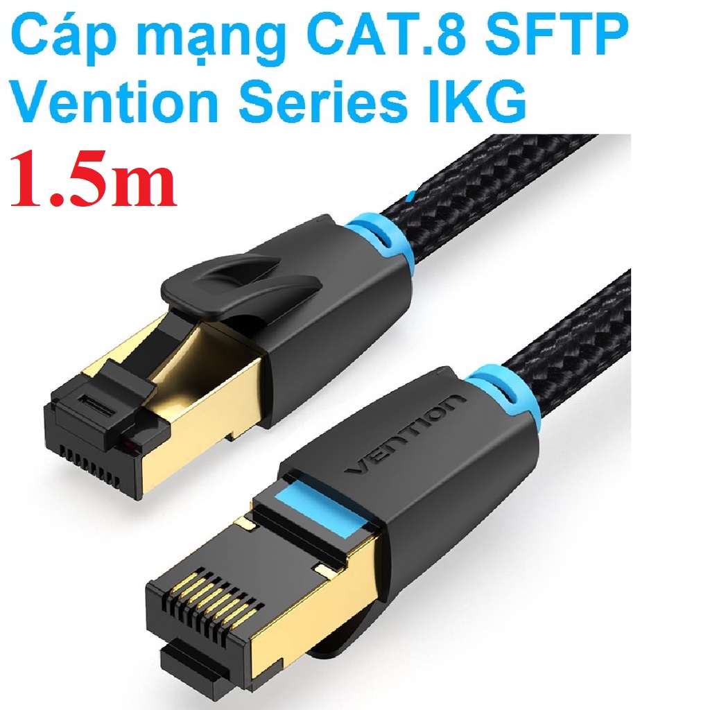 Cáp mạng CAT8 SFTP chất liệu dây dù Vention Series IKGBH - Hàng chính hãng