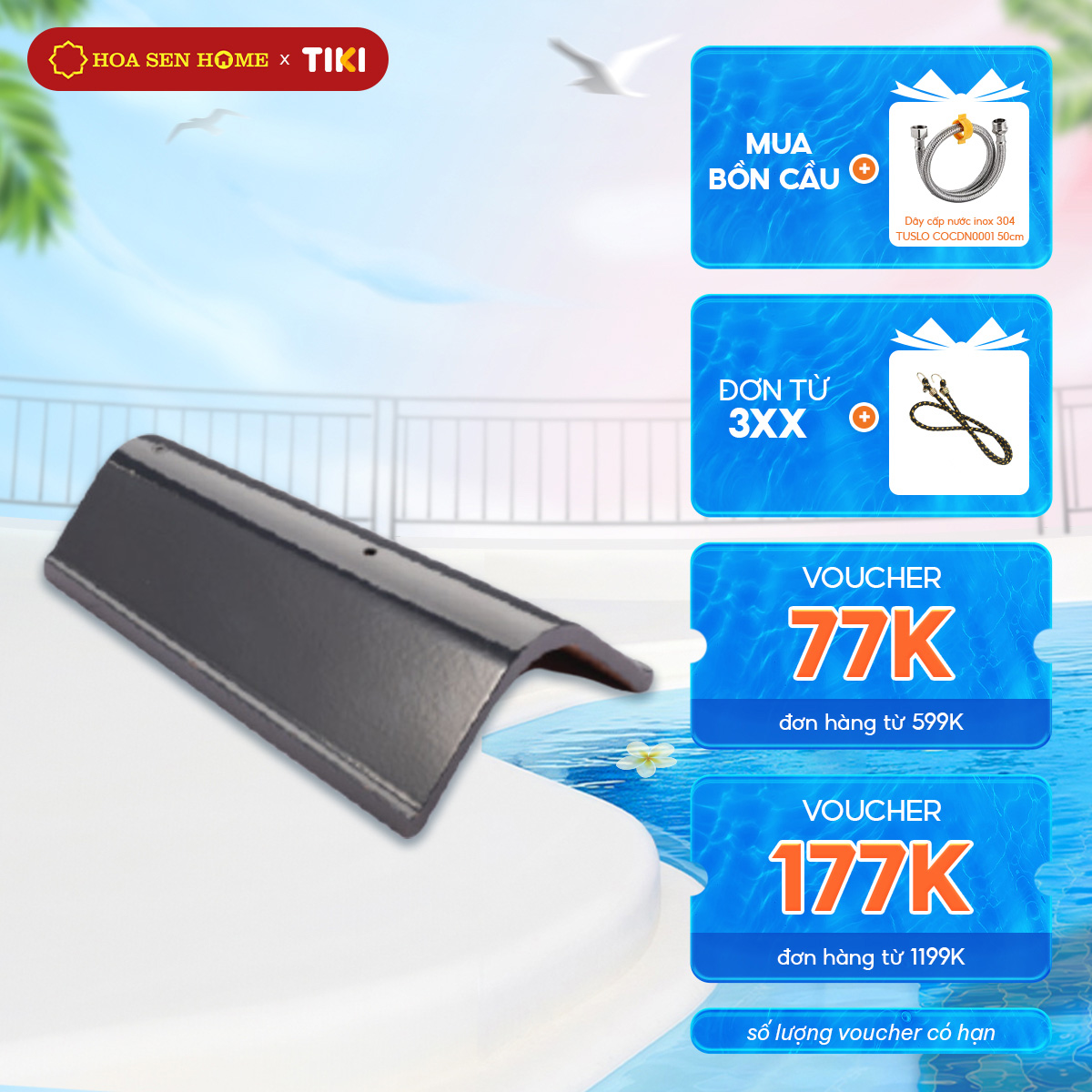 Ngói úp rìa tráng men cao cấp CASA PRO, chống thấm, chống rêu mốc - Hoa Sen Home - Hàng chính hãng