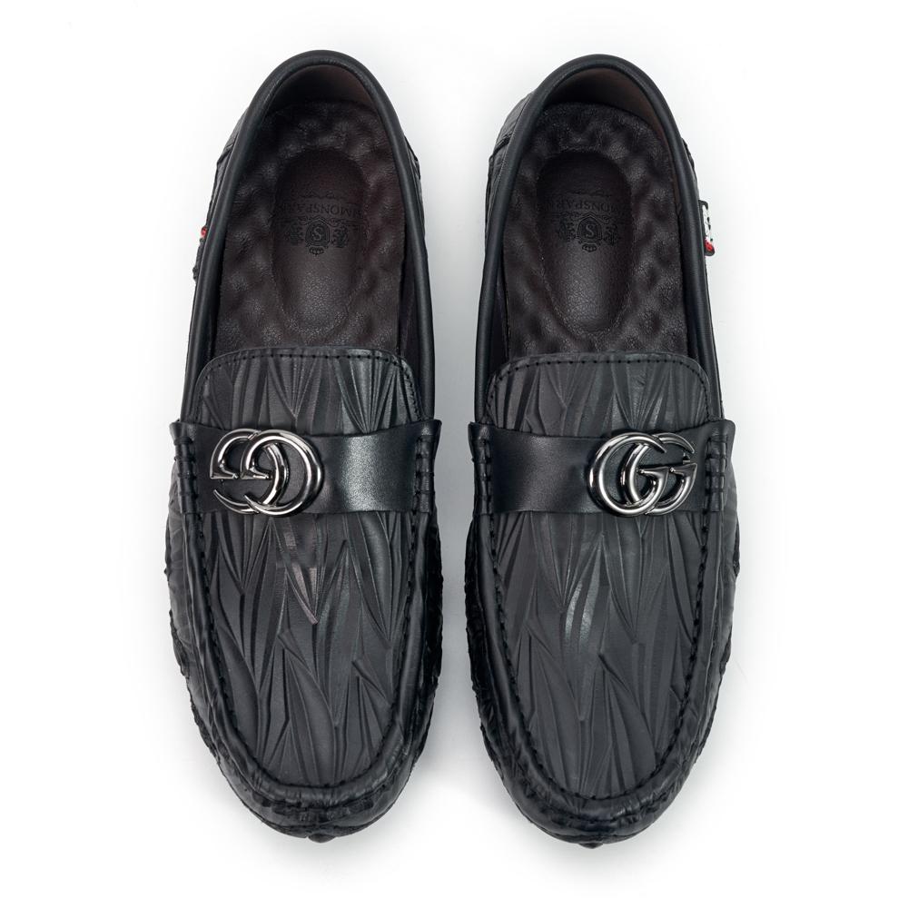 Giày lười nam da bò cao cấp màu đen Simonspark 1722