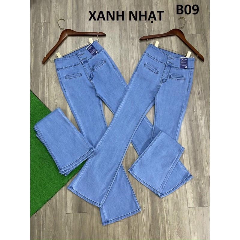 Quần Jeans Nữ Ống Loe Dài Co Giãn