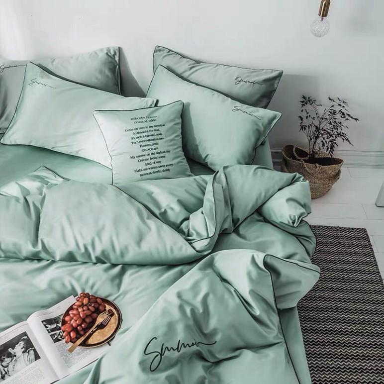 Bộ 5 Món Vỏ Chăn Tencel 40s Sumoi LAN PHAM BEDDING - Xanh Nhạt