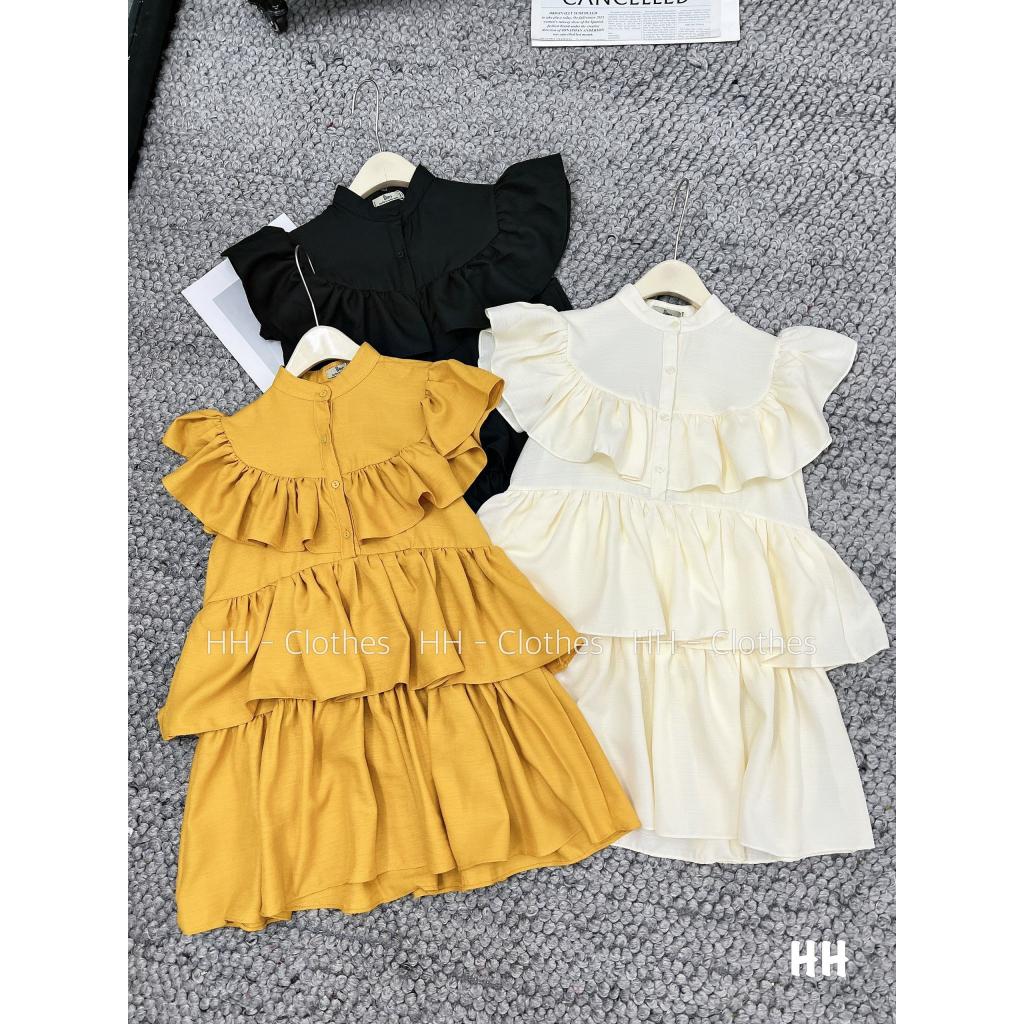Váy đầm nữ đi chơi đi biển, đầm nữ phối bèo tiểu thư, Váy Bèo Babydoll Dễ Thương
