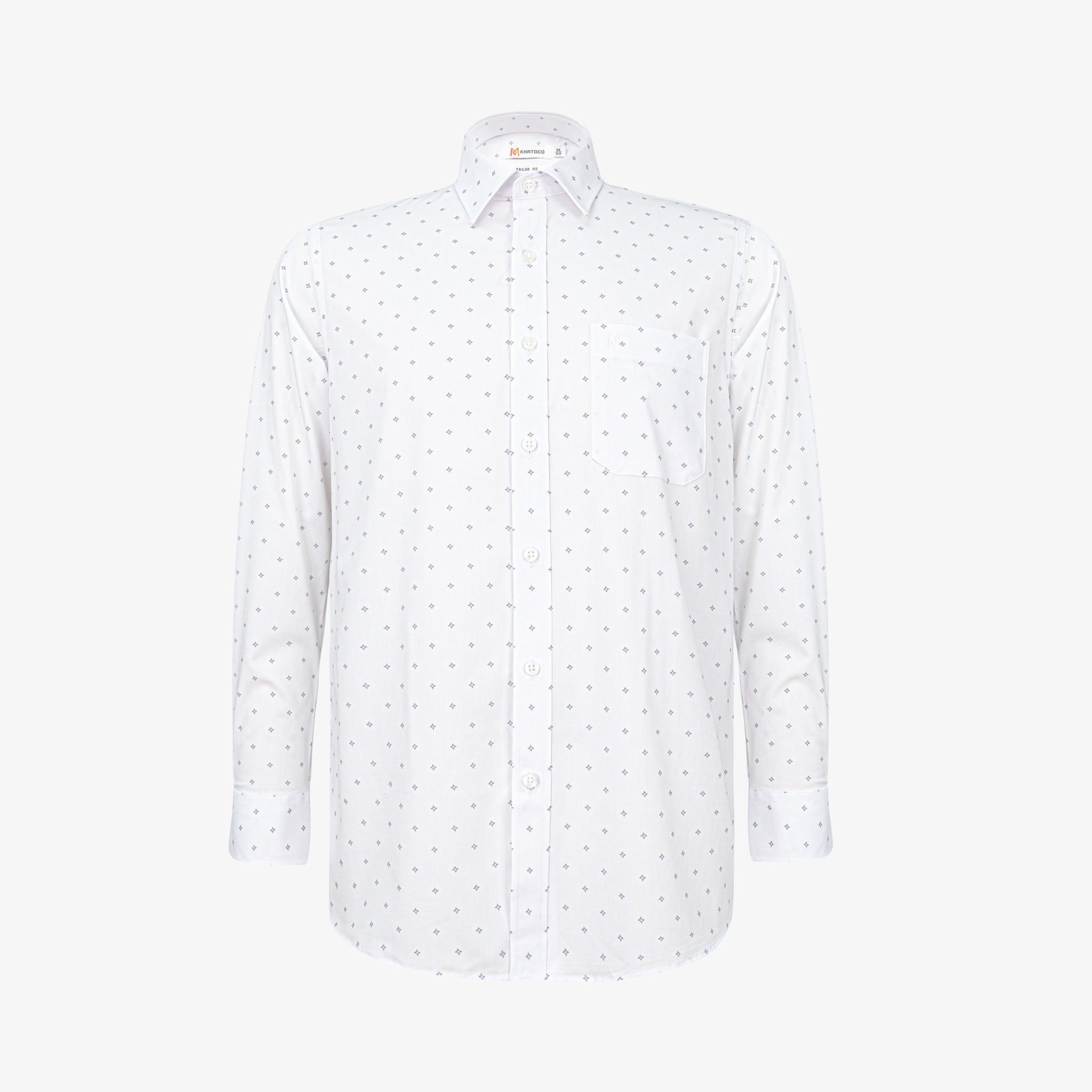 Áo sơ mi nam KHATOCO Tailor Fit dài tay A1MD498T1-CNIN764-2704-D