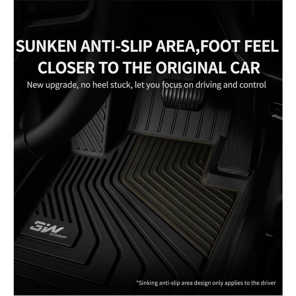 Thảm lót sàn xe ô tô Volvo XC60 2017- đến nay Nhãn hiệu Macsim 3W chất liệu nhựa TPE đúc khuôn cao cấp - màu đen