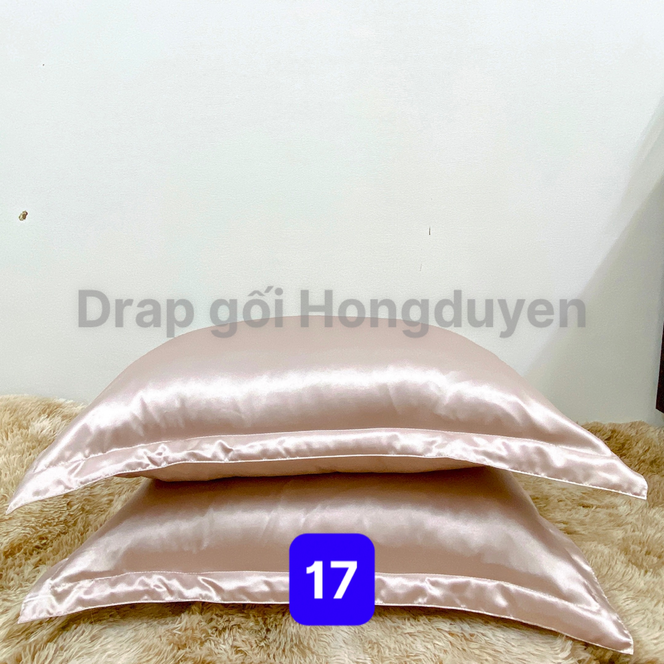 Trọn bộ chăn-vỏ gối-ga phi bóng 1m6/1m8 trơn hồng da 17. Bộ drap phi bóng 1 màu. Bộ grap phi bóng. Bộ drap phi lụa. Bộ grap phi lụa. Bộ ga phi lụa. Ga giường - drap giường - grap giường - ra giường.