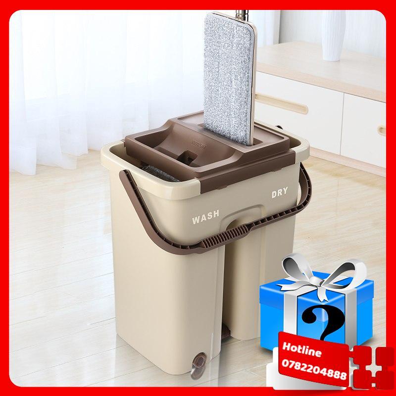 Bộ Cây Lau Nhà Tự Vắt Thế Hệ Mới Có Kèm 2 Bông Lau - Loại Tốt