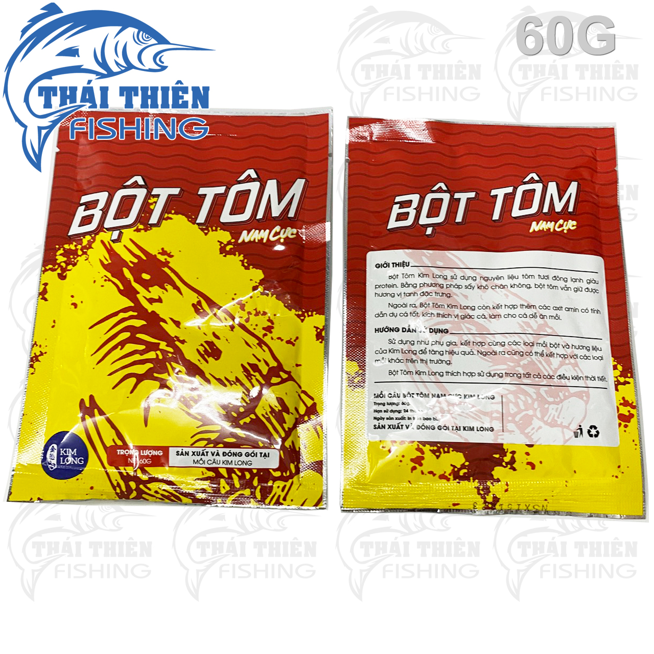 Bột Tôm Nam Cực Câu Cá Kim Long Gói 60g