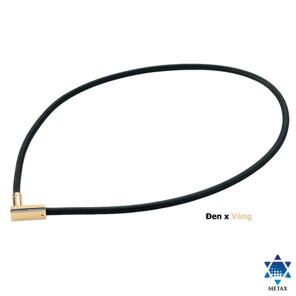 Vòng cổ Phiten Rakuwa necklace MG Chopper square Aqua metax TG897053/TG897153/TG897251 - Đen/vàng