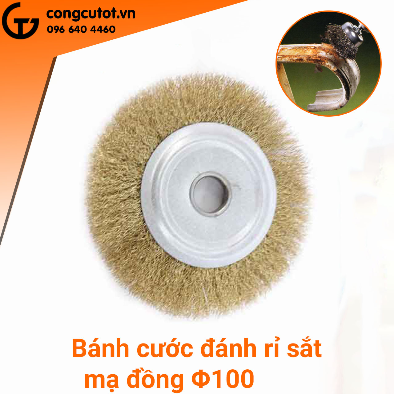 Bánh cước đánh rỉ sắt mạ đồng Φ100