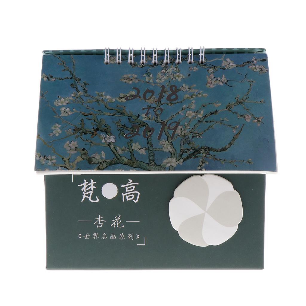 Foldable Storage Organizer Box with Calendar Desk Tray Desk Storage Box for
