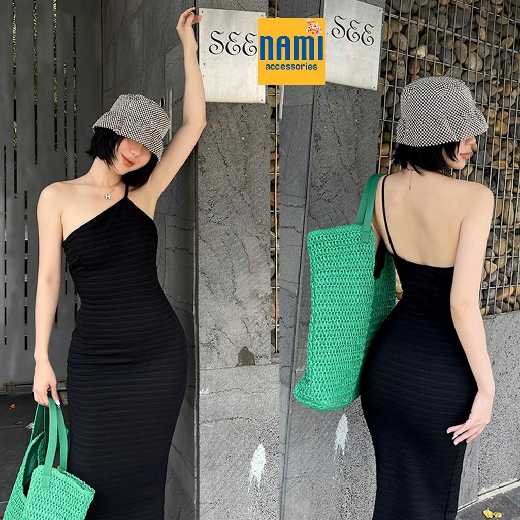 Đầm Ôm Body Lệch Vai Đơn Giản Nổi Bật Gợi Cảm Sexy - ATNU028