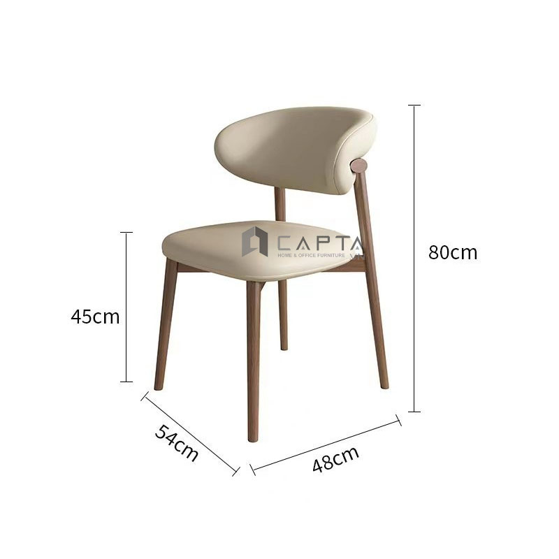 Ghế ăn LEO-F Nội thất Capta Ghế cafe nhà hàng chân gỗ tự nhiên gỗ ASH có nệm bọc vải bố hiện đại