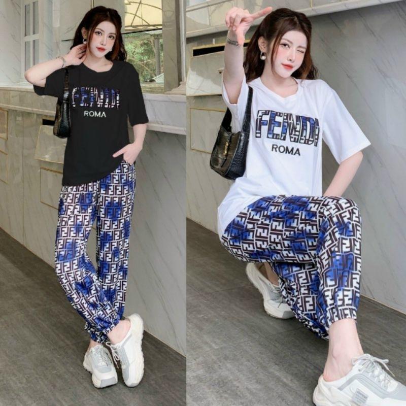 Sét đồ bộ thể thao nữ thun cotton phối thun lạnh 3D cao cấp mẫu mới đẹp có bigsize, sét bộ đi chơi mặc ơ nhà xinh xắn