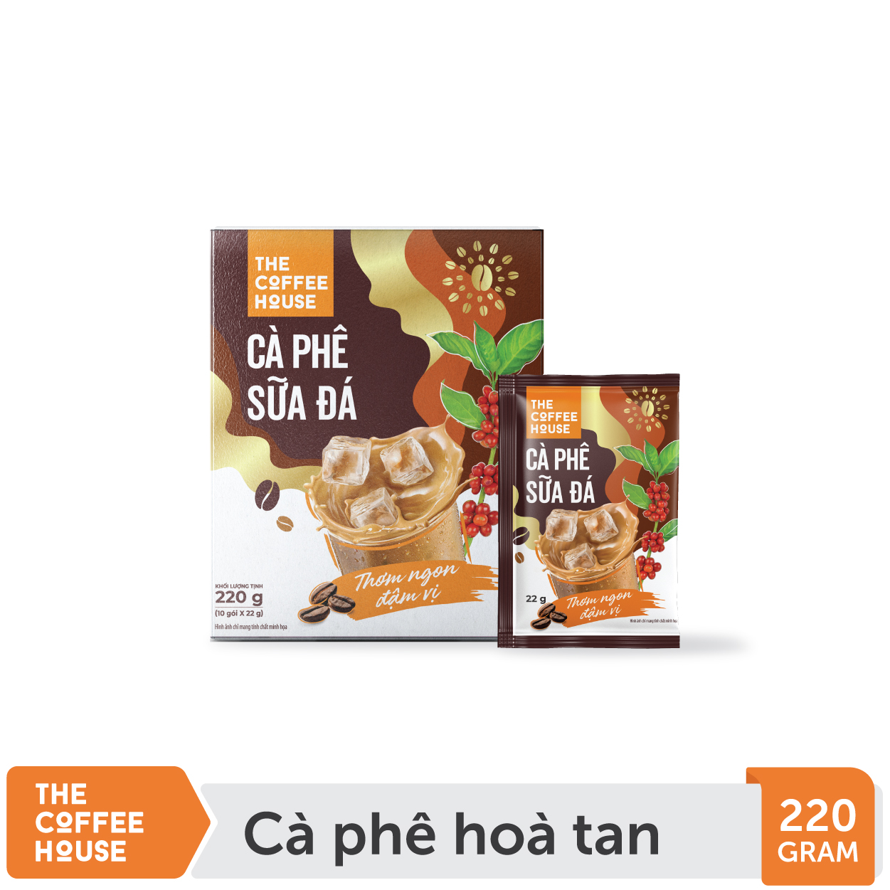 Combo 3 hộp cà phê sữa đá hoà tan (Hộp 10 gói x  22g)