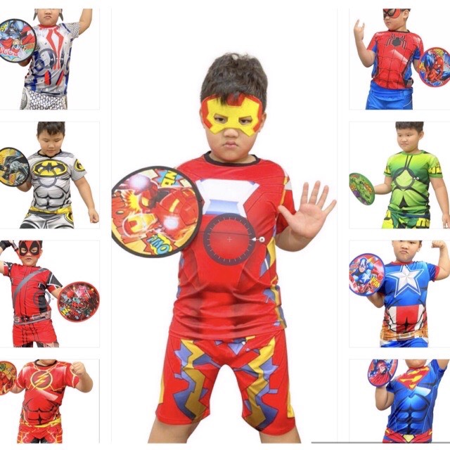 Bộ đồ 3D siêu anh hùng PeppyPizza kèm khiên nạ Bo005