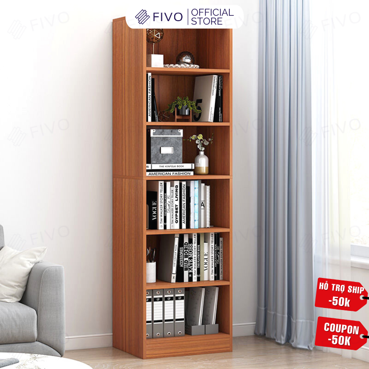 Kệ Sách Đứng Thông Minh Hiện Đại Tự Lắp Ráp FIVO Mẫu FB70 Chất Liệu Gỗ MDF Cao Cấp (40x24x178cm)