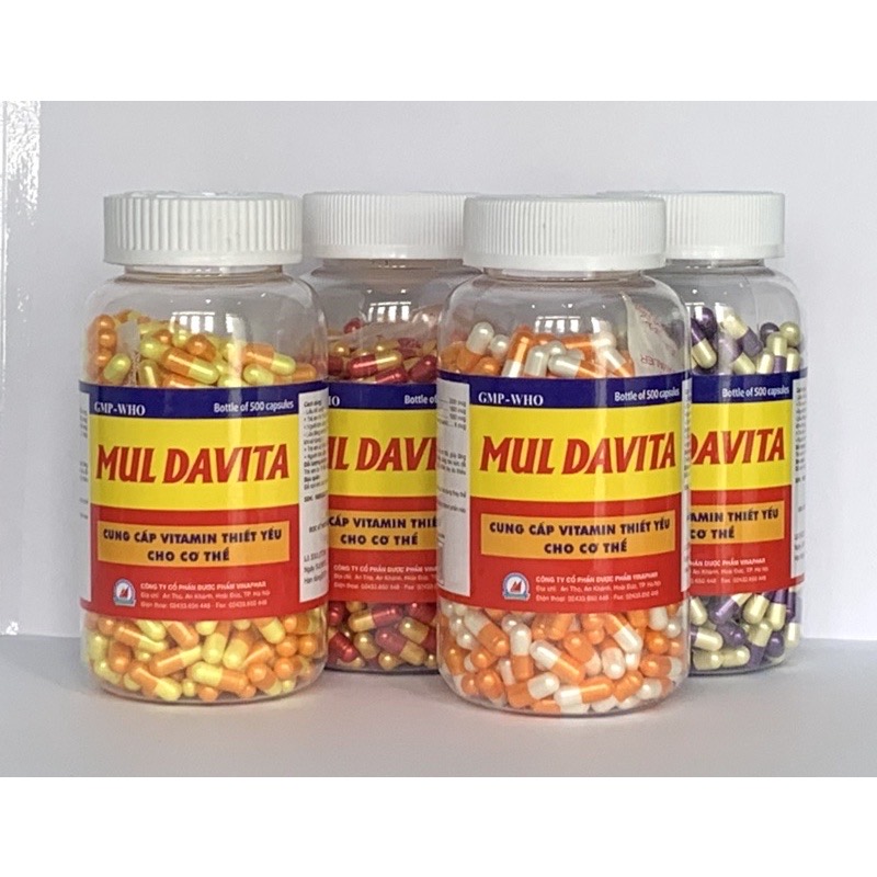 Viên bổ tổng hợp Muldavita Vinapharco, hộp 500v, tăng sức đề kháng