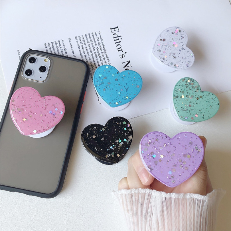 Giá Đỡ Chống Lưng Cho Điện Thoại PopSocket Hình Trái Tim Dễ Thương