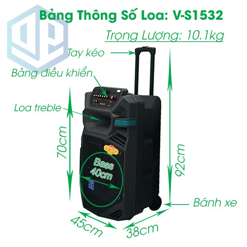 Loa kéo 4 tấc Jagumax V-S1532 Chính Hãng Sản Xuất Tại Việt Nam