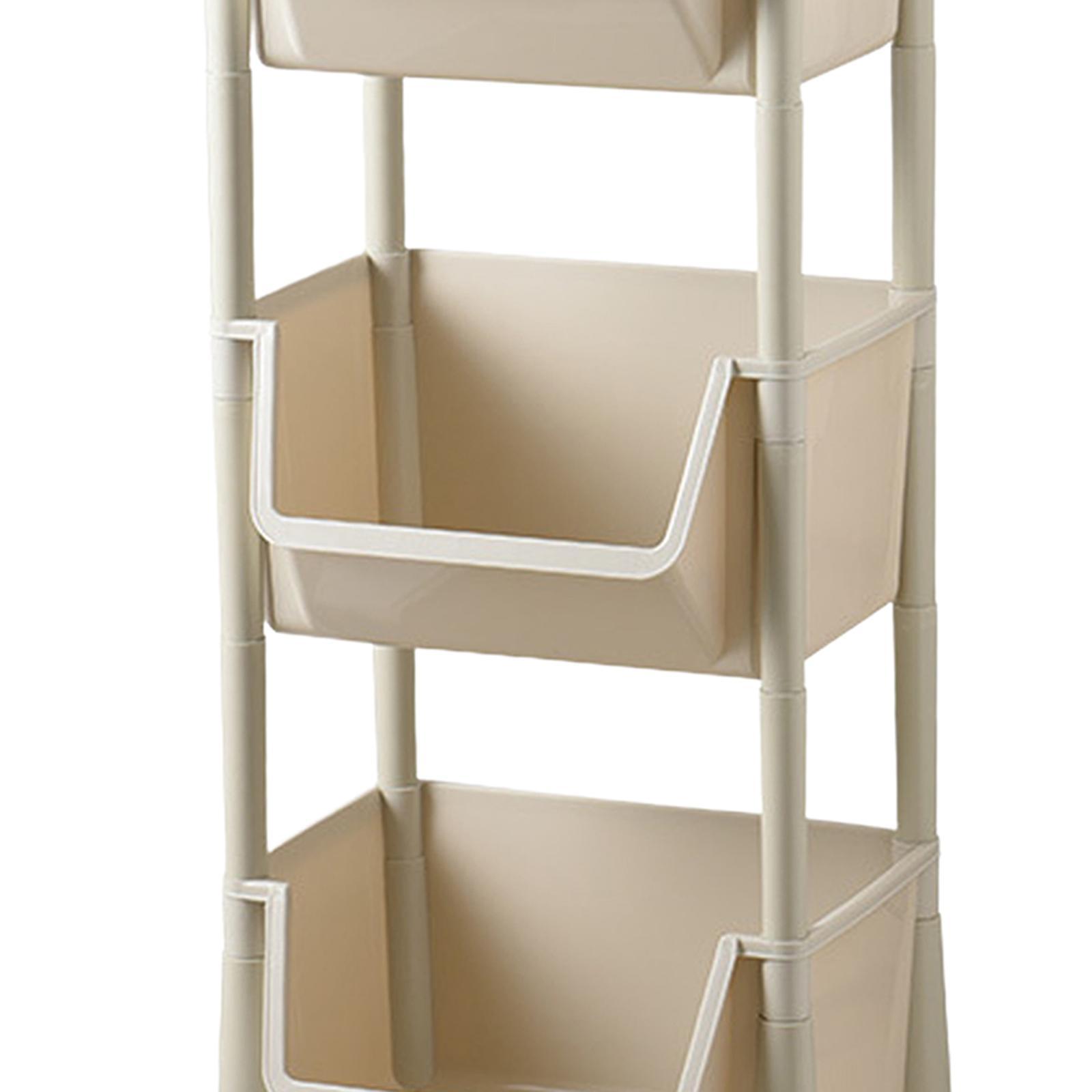 Kitchen Storage Shelf Basket with Lockable Wheels for Bedroom Bathroom