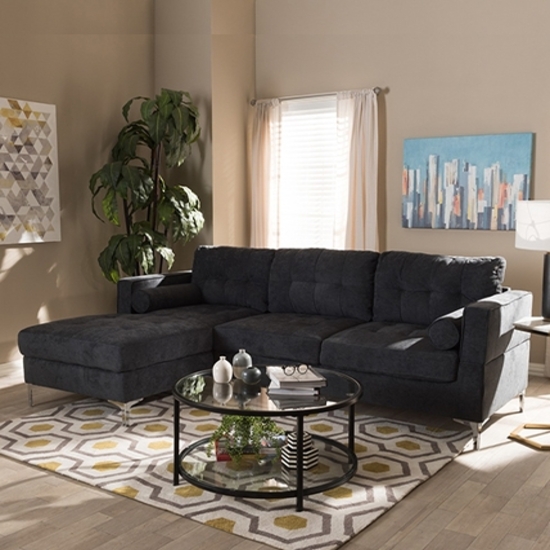 Ghế Sofa Góc L Corner Herton Black SFG12