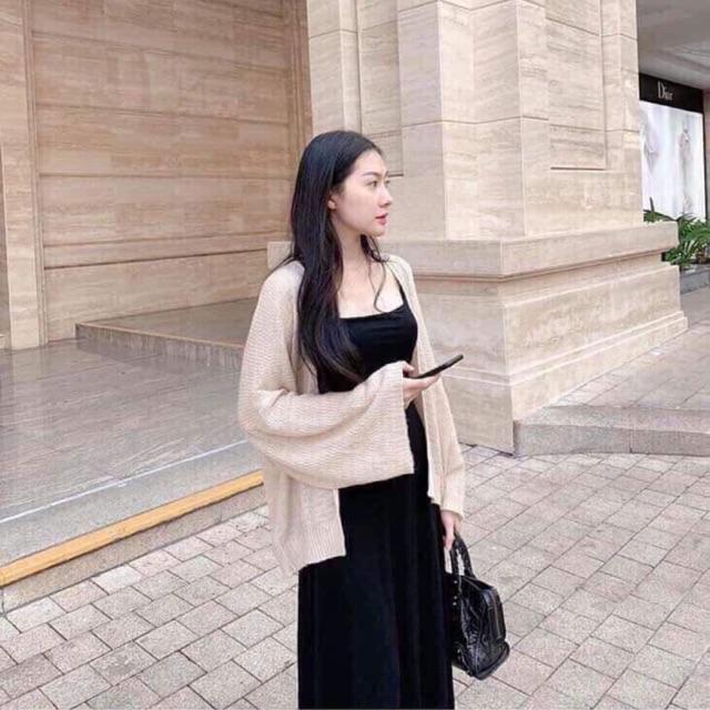 Cardigan len mỏng nhẹ dáng ngắn