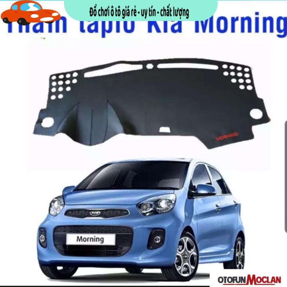 Thảm taplo dành cho kia morning chất liệu da pu dập vân carbon siêu bền đẹp