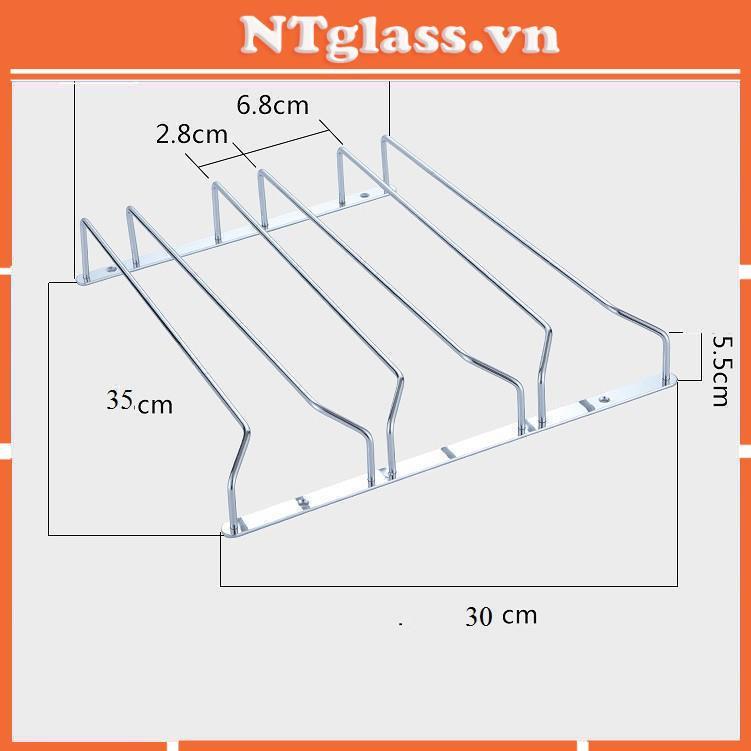 Giá treo ly inox 304 cao cấp 3 hàng