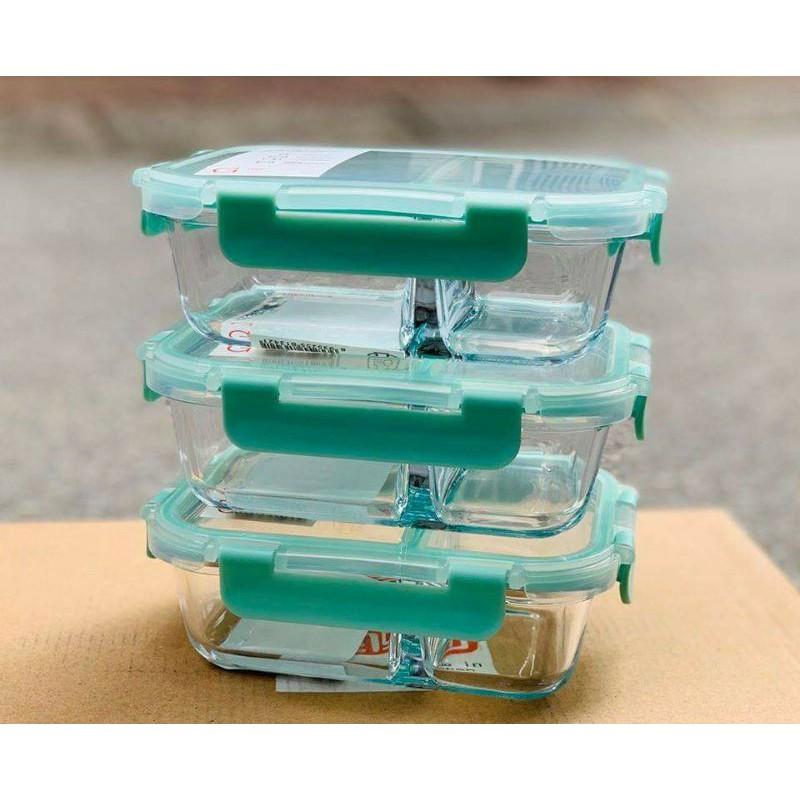 Hộp thuỷ tinh lock 2 ngăn 600ml