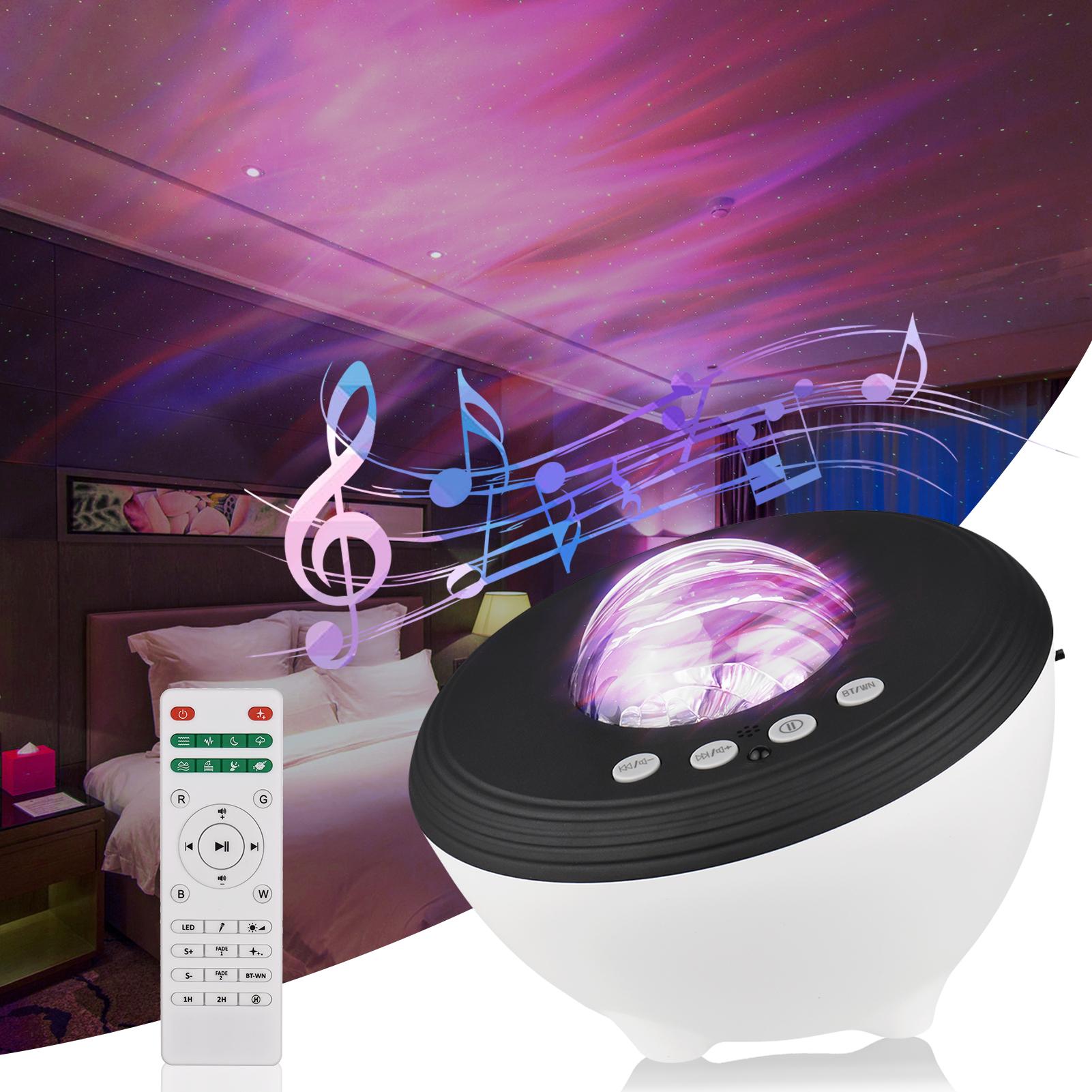 Northern Light Aurora Projector Night Light Galaxy Projector BT Music Speaker White Sound Machine for Home Bedroom Party