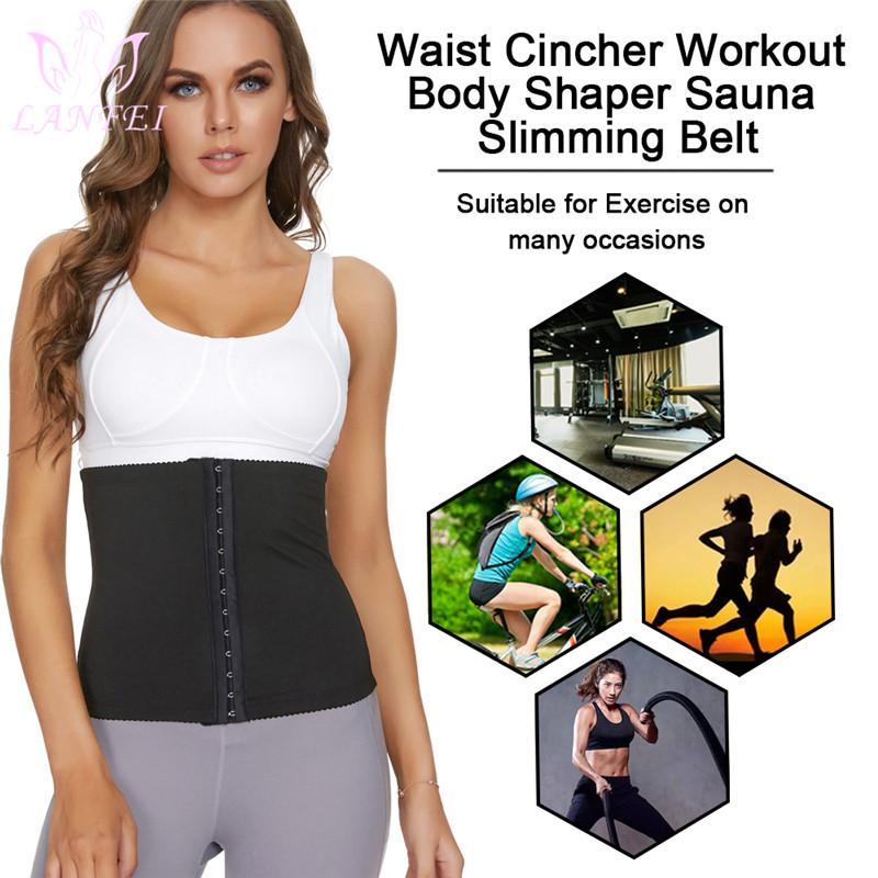 LANFEI Nữ Eo Huấn Luyện Cơ Bụng Femme Tập Toàn Thân Xông Hơi Mồ Hôi Giảm Béo Móc Đai Corset Tập Luyện Bụng Tập Thể Hình Fajas Định