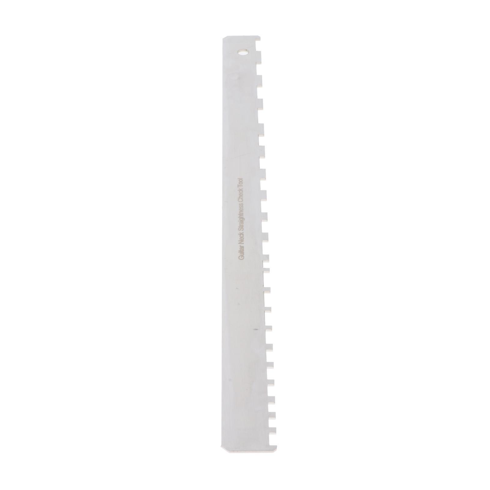 Guitar Luthier Tools, Guitar String Action Ruler Gauge, Guitar Neck Notched Straight Edge Measure Ruler, Fret Rocker for Electric Guitar Setup