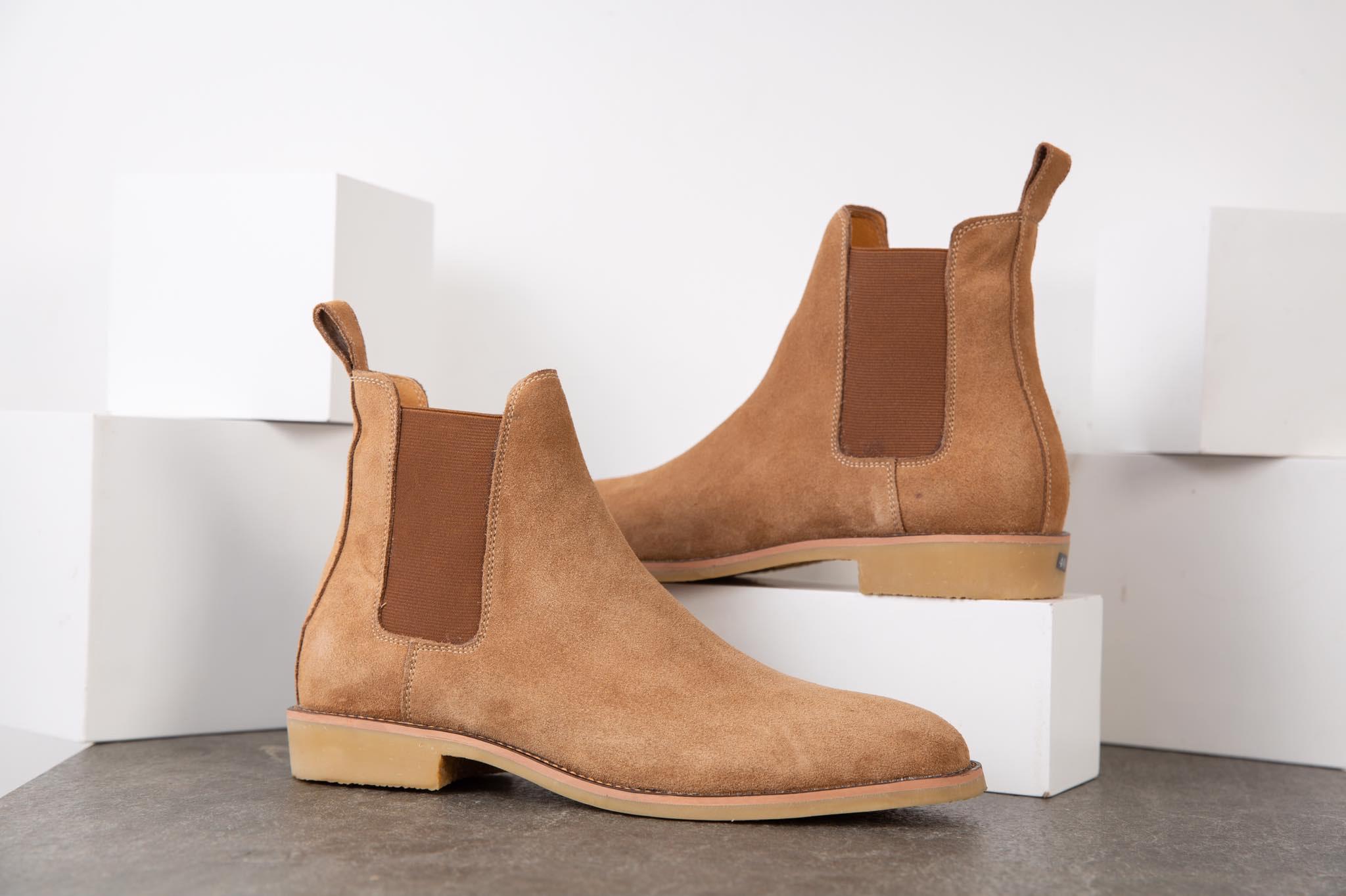 Giày Da Nam Chelsea Boots Giày Da  Bò Lộn Đế Cao Su Cao Cấp Êm Cực Bền  BẢO HÀNH 12 THÁNG Tặng Kèm Phụ Kiện Khi Mua Sản Phẩm