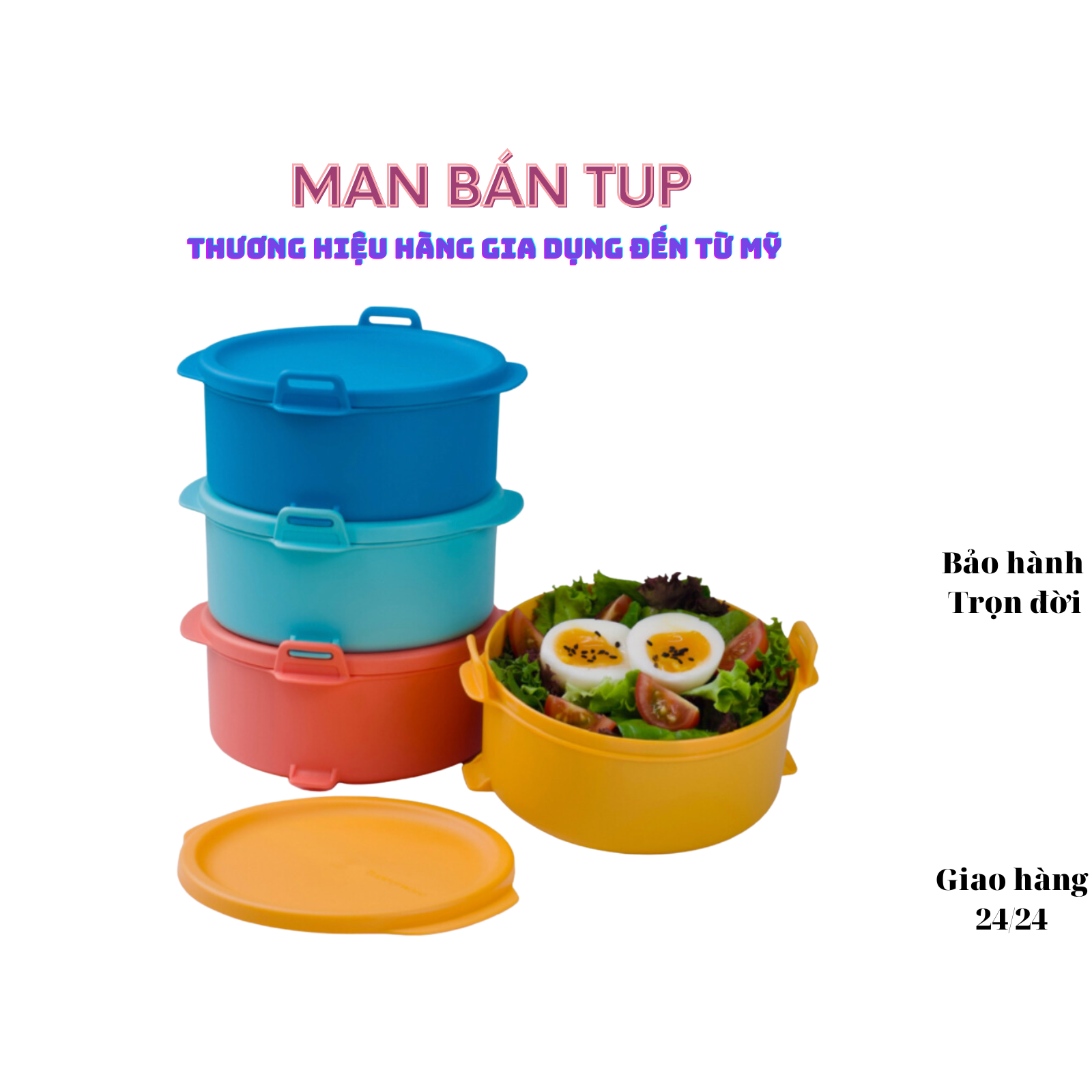 Bộ hộp cơm Small Round Click To Go Màu mới 2023