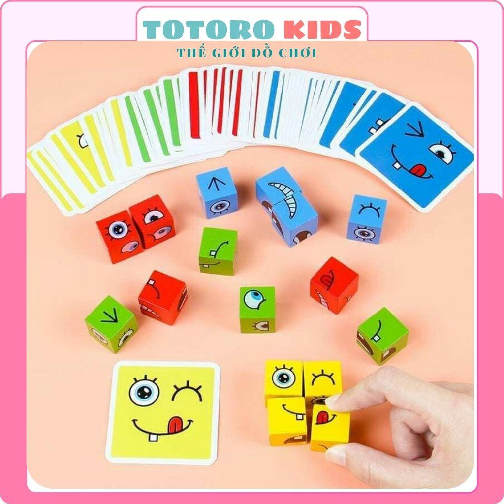 Đồ chơi ảo thuật bằng Gỗ Board Game Xếp Hình Khối Cảm Xúc thông minh phát triển trí tuệ cho bé gái trai người lớn