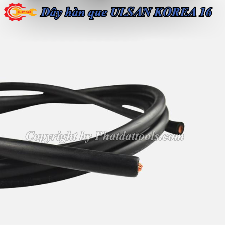 5m Dây hàn que ULSAN KOREA 16mm-Lõi đồng 100% nguyên chất, vỏ cao su mềm dẻo-Hàn que 1.6-3.2ly mát lạnh