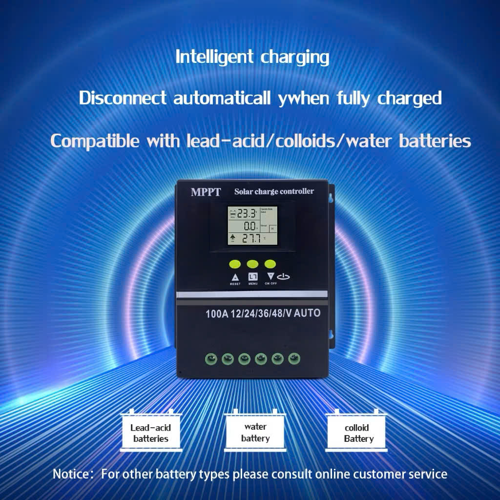 Bộ Điều Khiển Sạc Năng Lượng Mặt Trời MPPT 80A Loại Xịn - Sạc Nhanh, Tự Ngắt, Màn Hình LCD Cực Nét, ĐÈN TRANG TRÍ