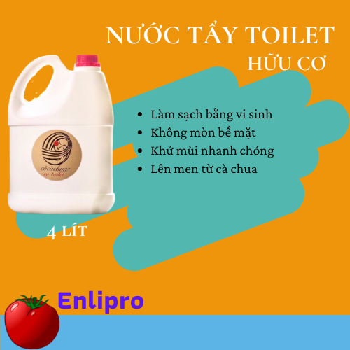 Nước Tẩy Rửa Bồn Cầu Hữu Cơ CÔ CÀ CHUA 4L Sạch Diệt Khuẩn Khử Mùi, Cọ Toilet Nhà Tắm, Thành Phần Thiên Nhiên An Toàn Cho Sức Khoẻ