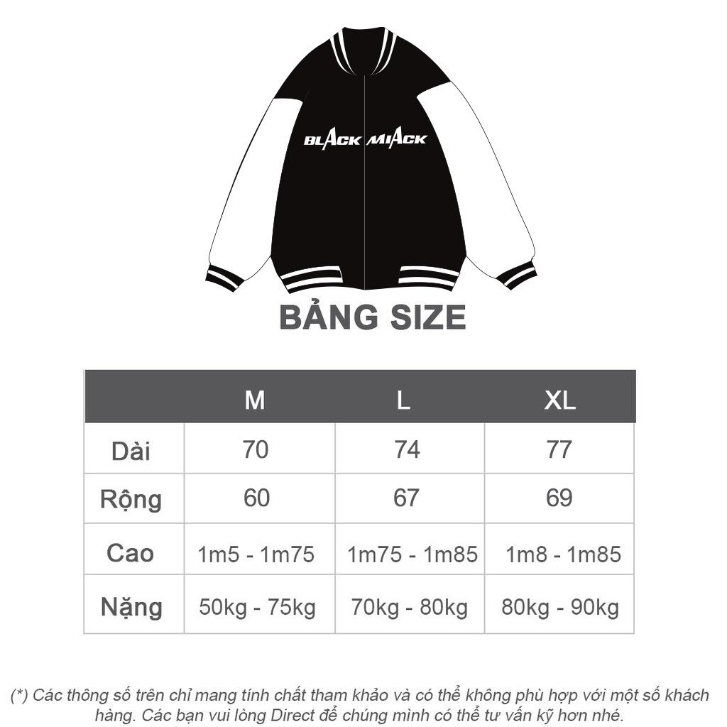 Áo Khoác Bomber Varsity Nỉ Dạ, tay Da, Full Thêu BLACKMIACK Varsity Jacket BM1