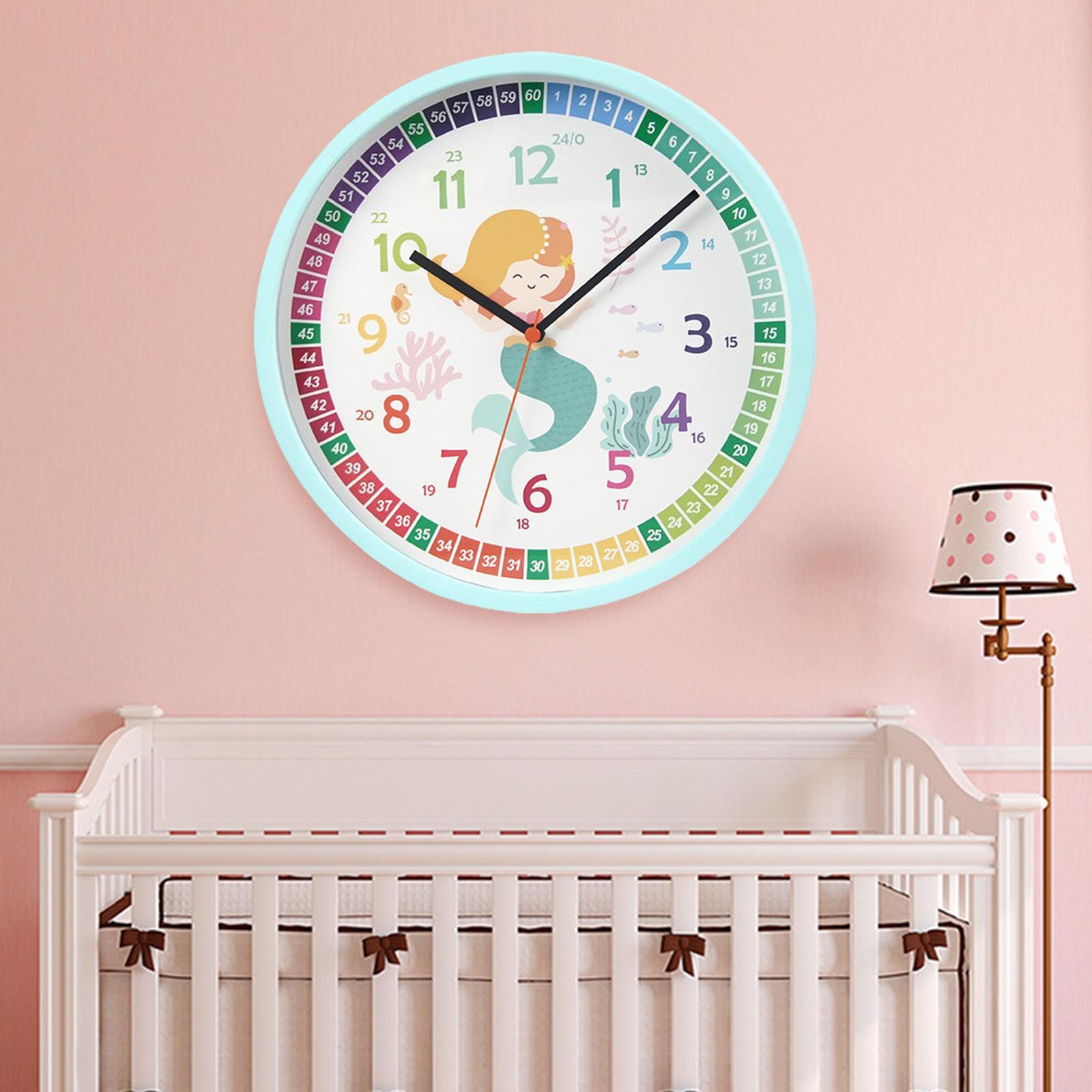 Kids Wall Clock Analog Clocks Teaching Clock for School Classroom Home