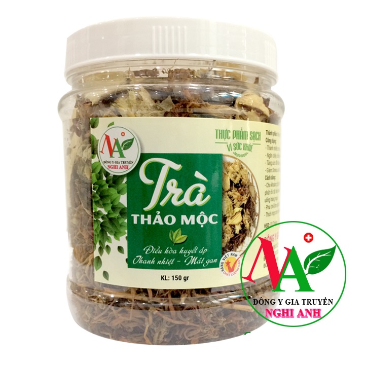 Trà thảo mộc điều hòa huyết áp, thanh nhiệt, mát gan Đông Y Nghi Anh hộp 150gr